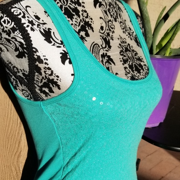Aeropostale NEW Aqua sequined accepting offers obo - Picture 2 of 5
